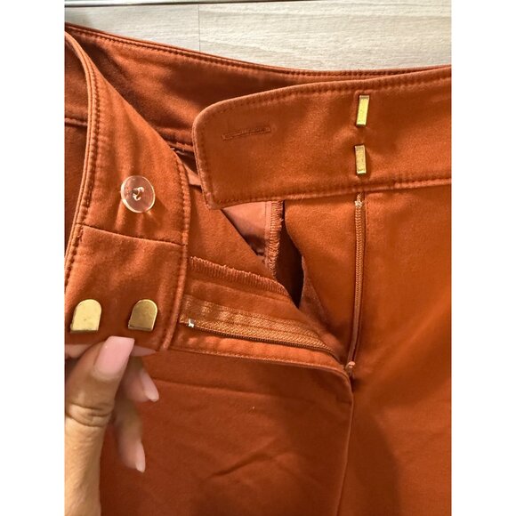 Ann Taylor Factory Womens Rust Orange Pants Size 6 With Side Button Detail & Poc - Picture 3 of 12